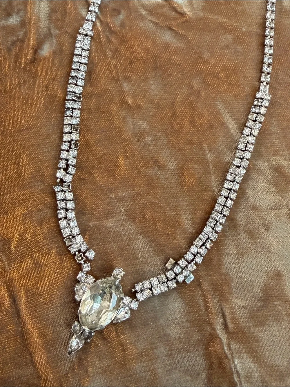 Vintage Kramer of New York Rhinestone Necklace As Is Repair